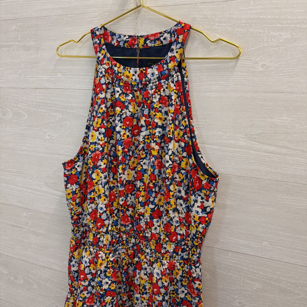 Ann Taylor Navy/ Multi Floral Print High Neck Maxi Dress Extra Large Tall