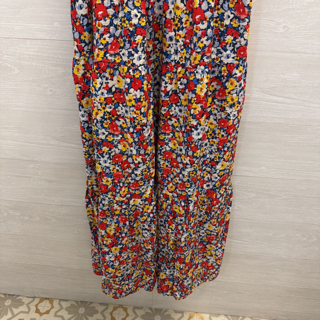 Ann Taylor Navy/ Multi Floral Print High Neck Maxi Dress Extra Large Tall