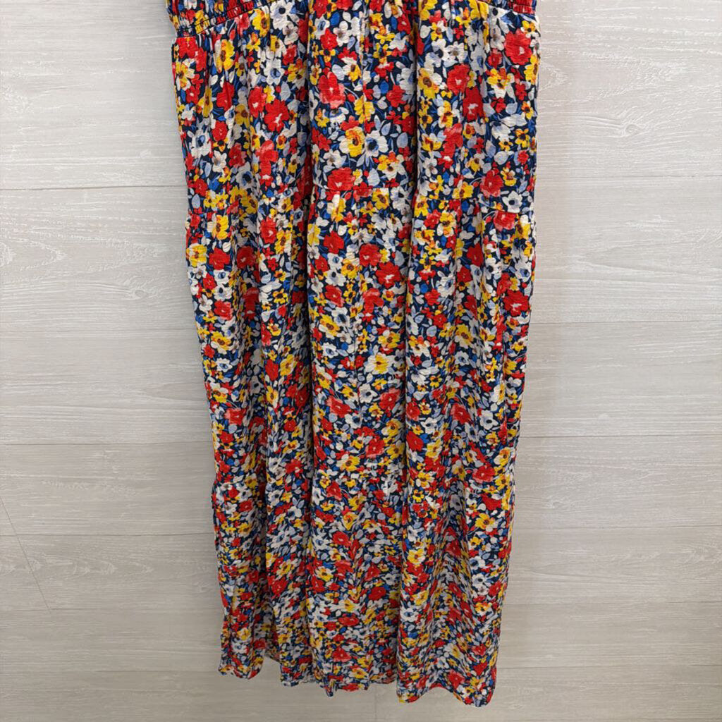 Ann Taylor Navy/ Multi Floral Print High Neck Maxi Dress Extra Large Tall