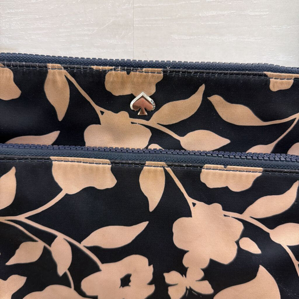 Kate Spade Navy/ Pink Nylon Jae Garden Vine Crossbody Purse