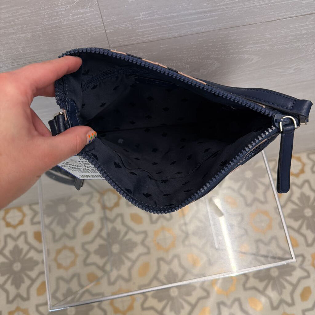 Kate Spade Navy/ Pink Nylon Jae Garden Vine Crossbody Purse