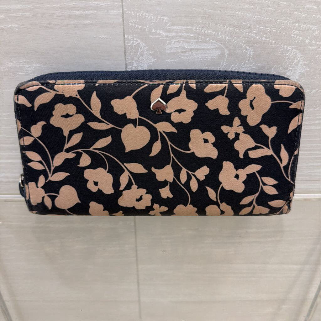 Kate Spade Navy/ Pink Garden Vine Continental Wallet