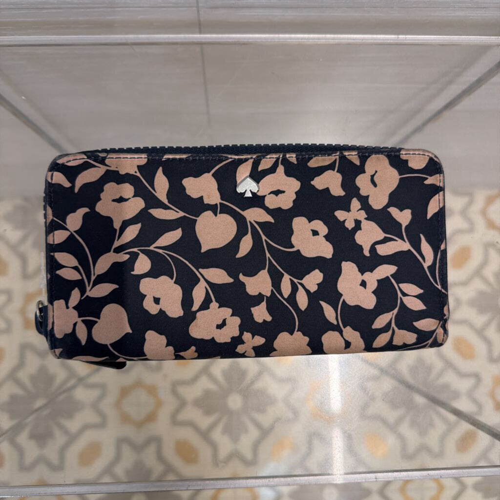 Kate Spade Navy/ Pink Garden Vine Continental Wallet
