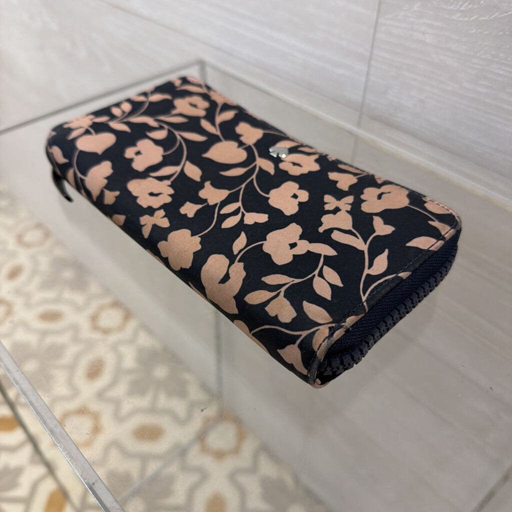 Kate Spade Navy/ Pink Garden Vine Continental Wallet