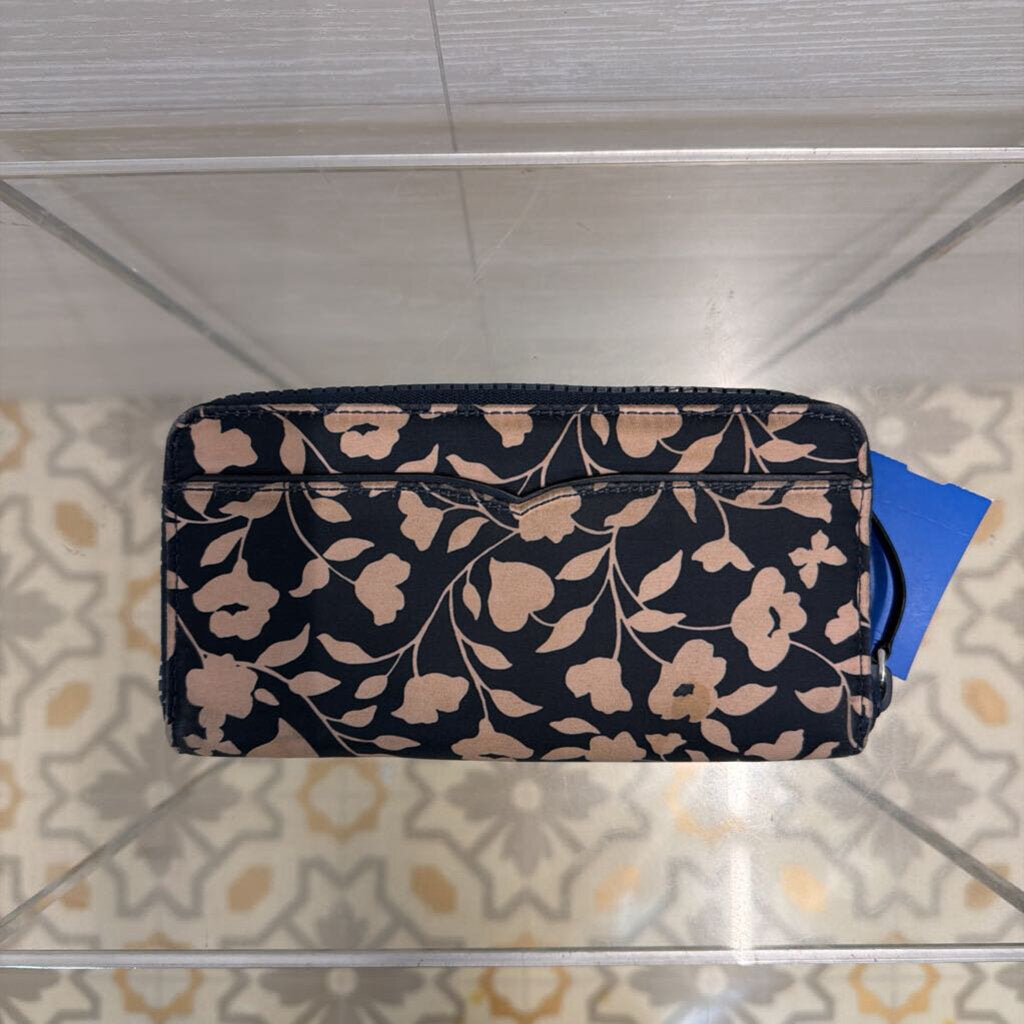 Kate Spade Navy/ Pink Garden Vine Continental Wallet