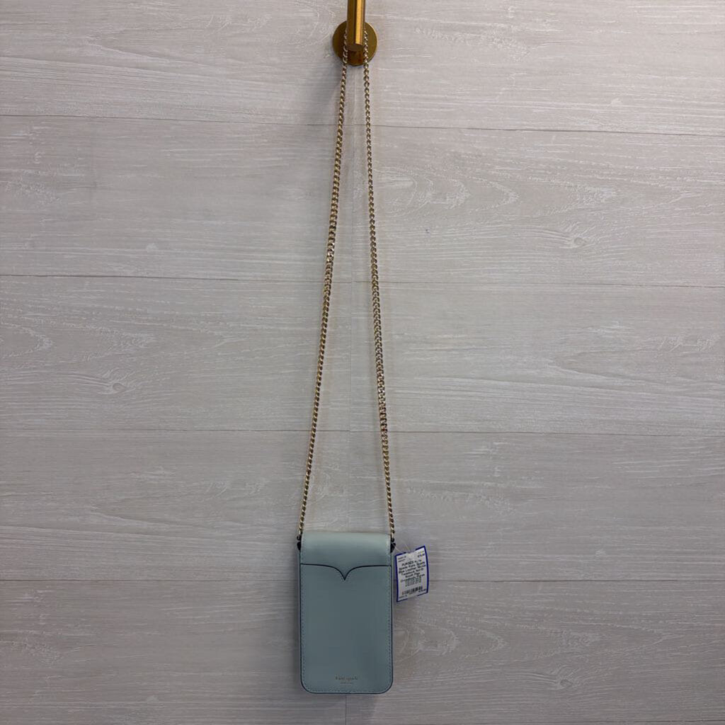 Kate Spade Blue Leather Nicola Twistlock North South Flap Crossbody Purse