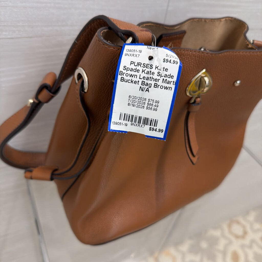 Kate Spade Brown Leather Marti Bucket Bag