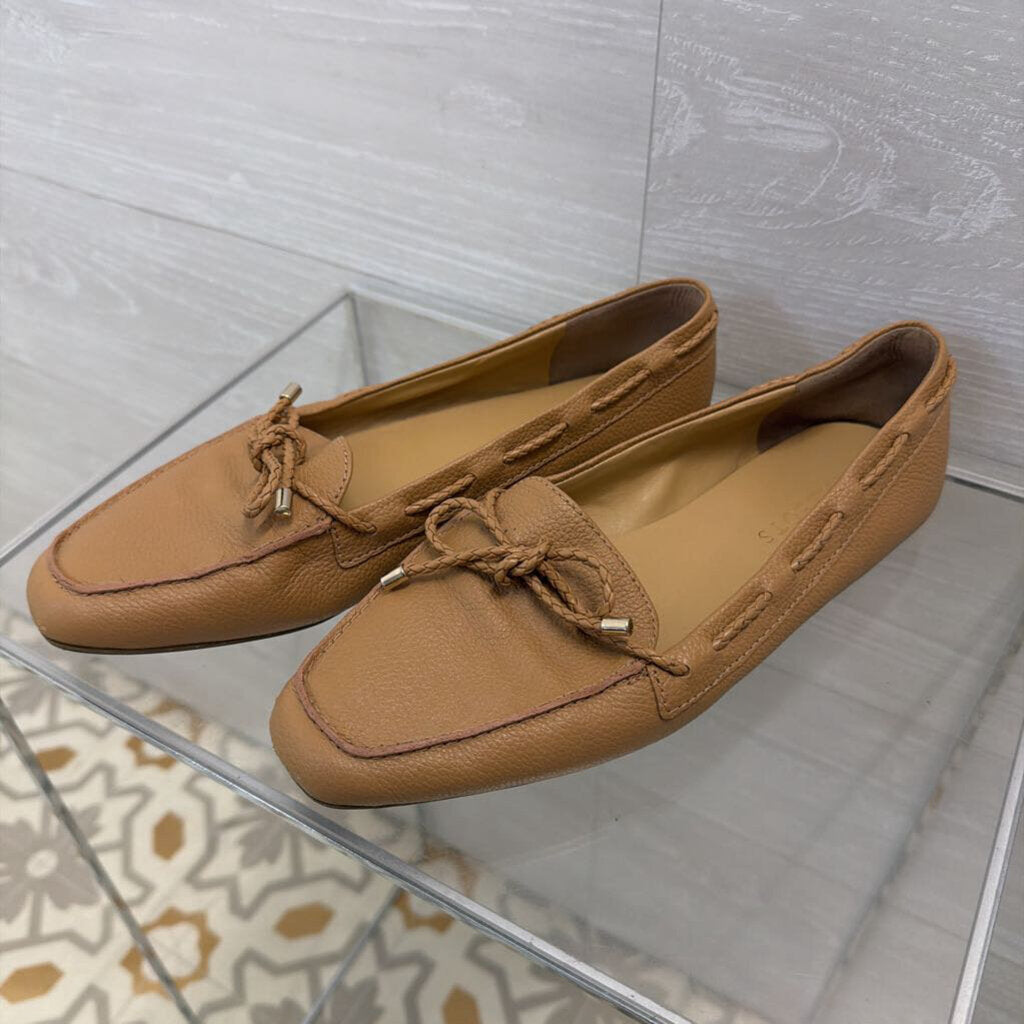 Talbots Brown Leather Becca Tie Loafer Flats 8.5