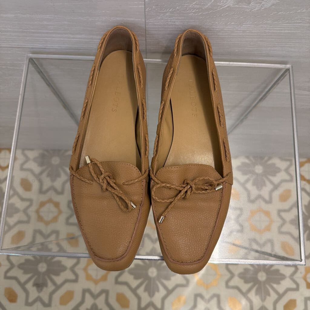 Talbots Brown Leather Becca Tie Loafer Flats 8.5