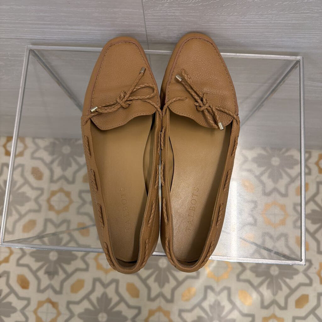 Talbots Brown Leather Becca Tie Loafer Flats 8.5