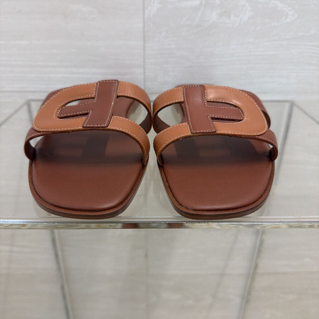 Cole Haan Brown Leather Chrisee Slid Sandals 9.5