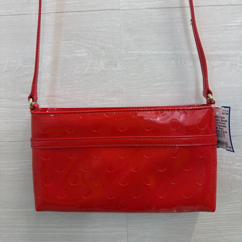 Kate Spade Red Dot Patent Leather Camellia Street Amy Crossbody Purse