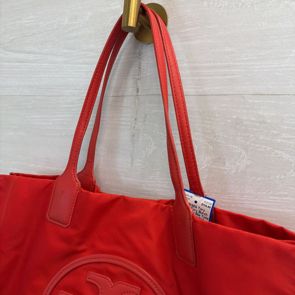 Tory Burch Red Nylon Ella Tote Purse
