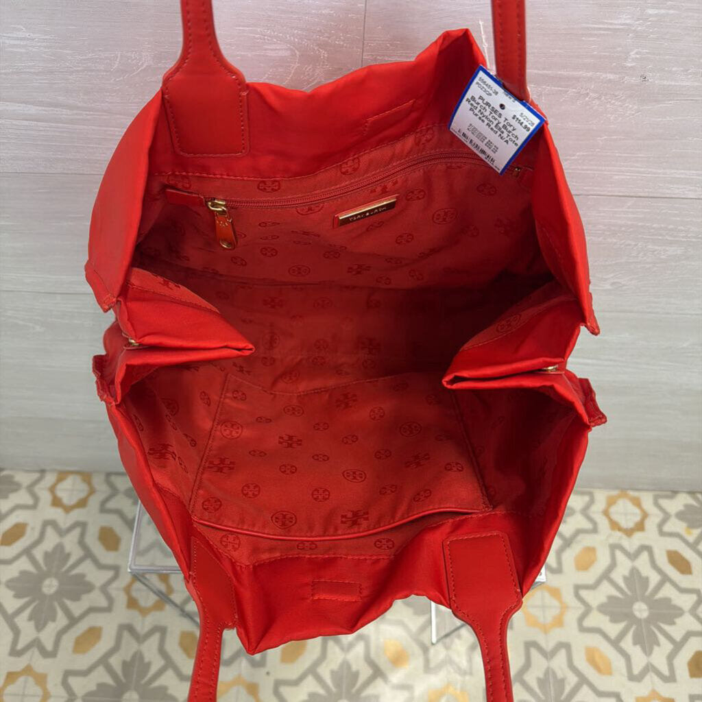 Tory Burch Red Nylon Ella Tote Purse