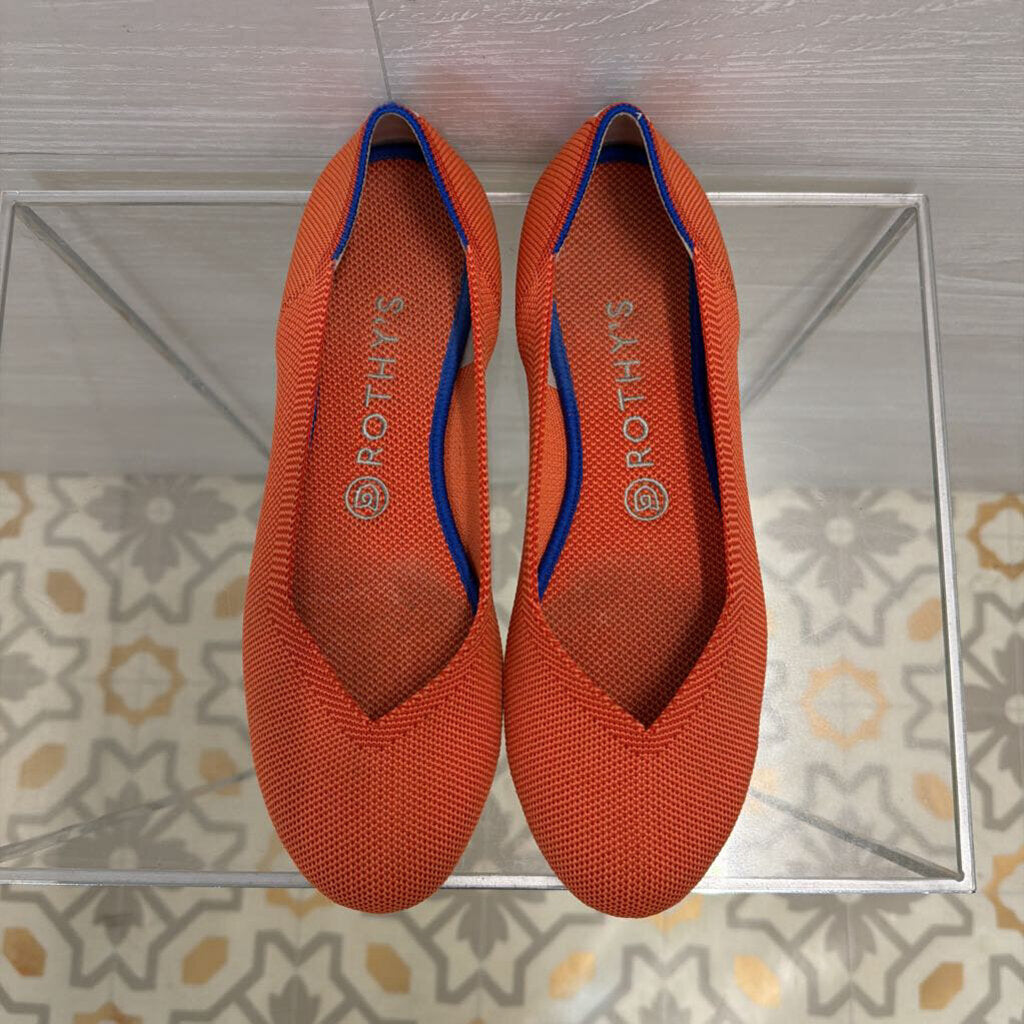 Rothy's Orange Round Toe Ballet Flats 8.5