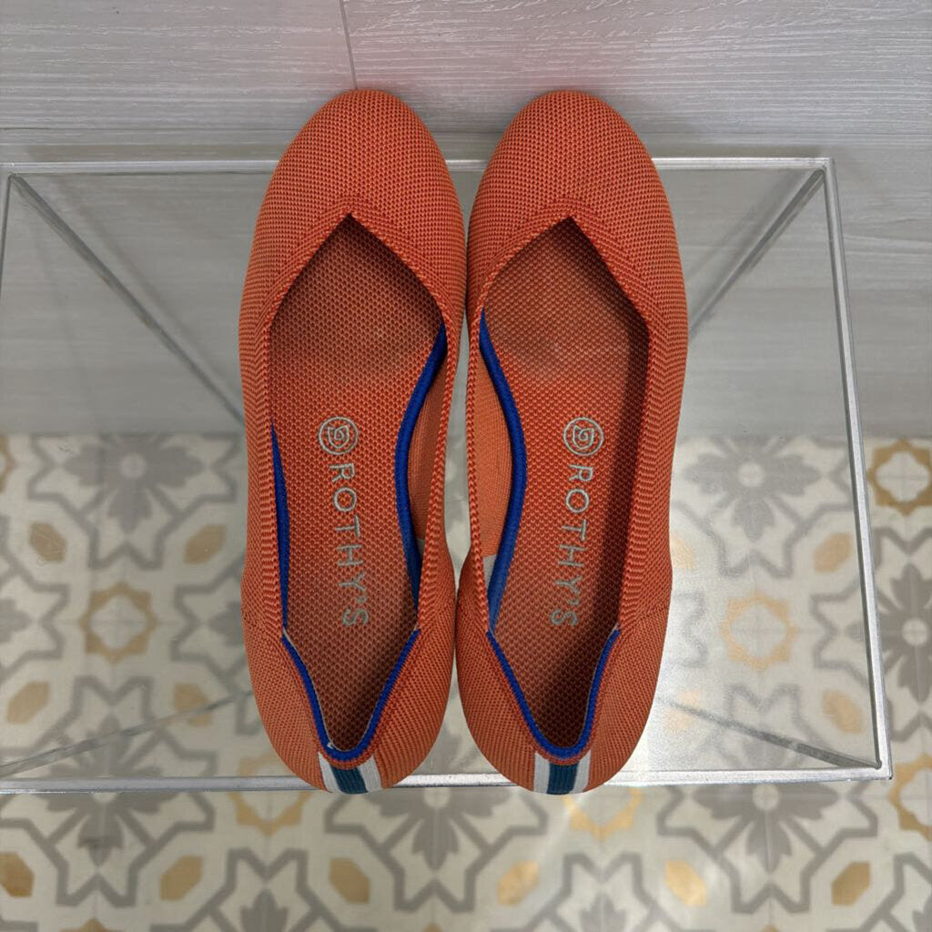 Rothy's Orange Round Toe Ballet Flats 8.5