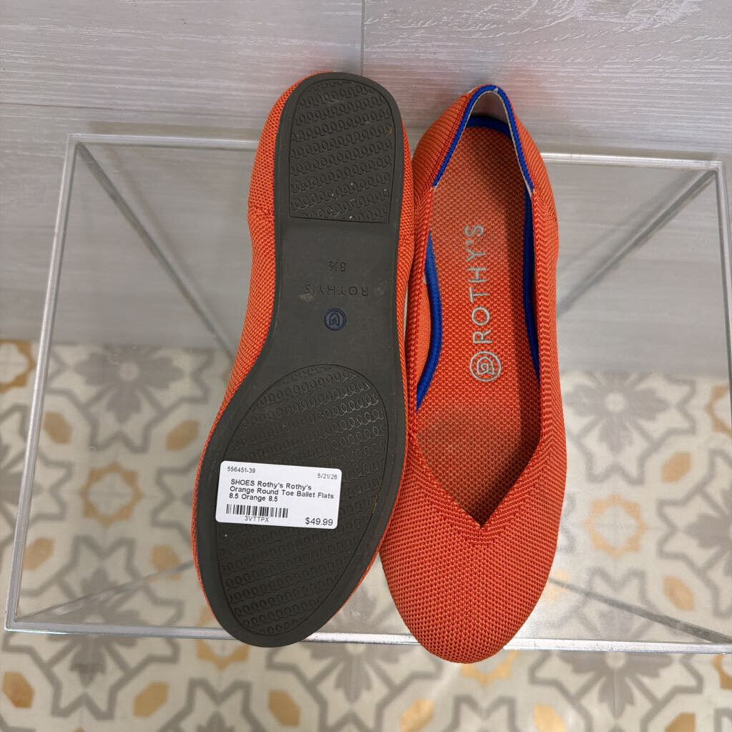 Rothy's Orange Round Toe Ballet Flats 8.5