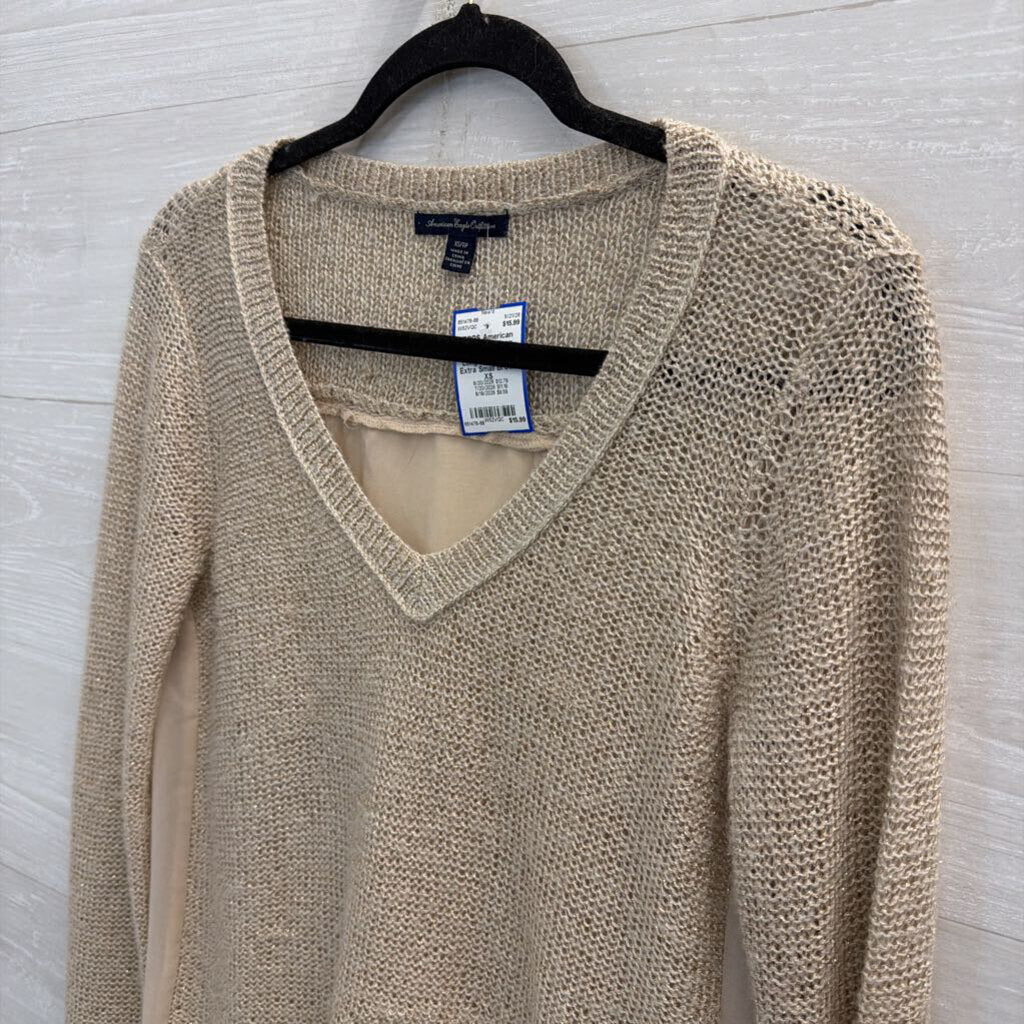 American Eagle Brown Knit Long Sleeve Top Extra Small