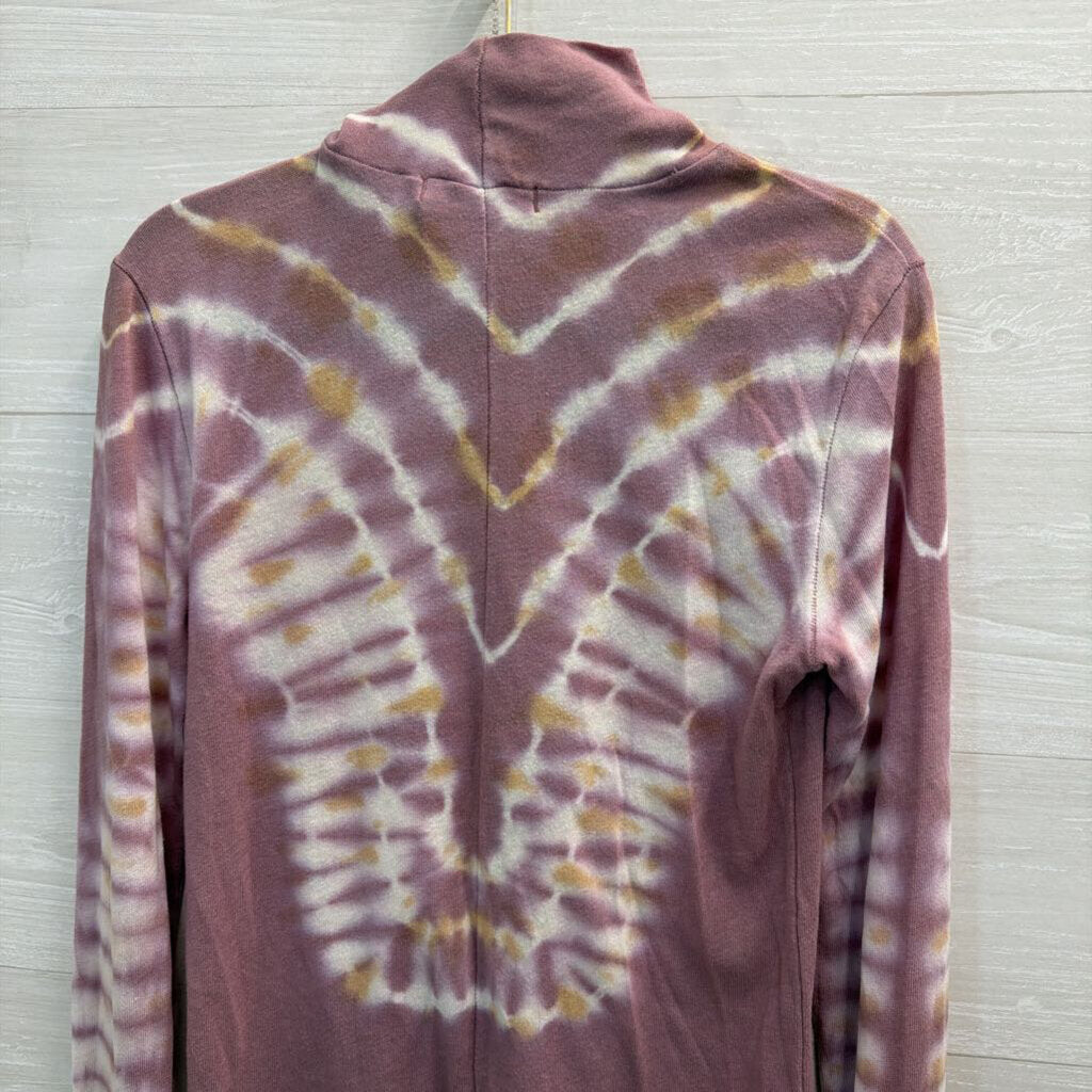 We The Free Purple Tie Die Long Sleeve Mock Neck Top Medium