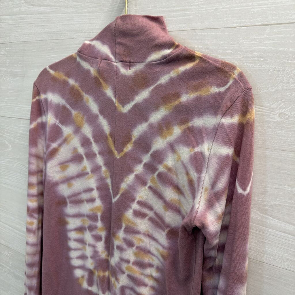 We The Free Purple Tie Die Long Sleeve Mock Neck Top Medium