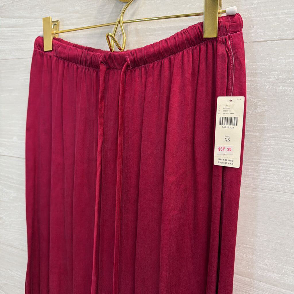 Cloth and Stone Berry Silky Midi Skirt Extra Small