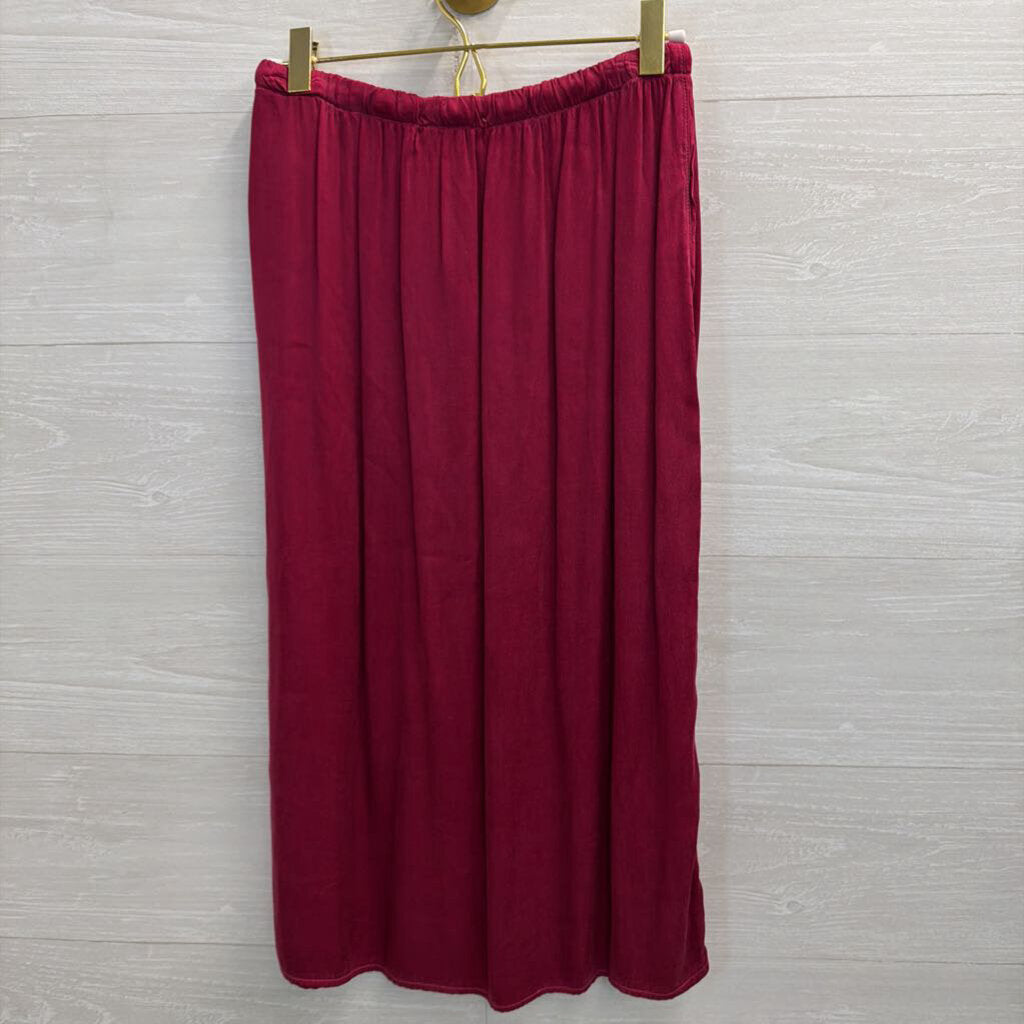 Cloth and Stone Berry Silky Midi Skirt Extra Small