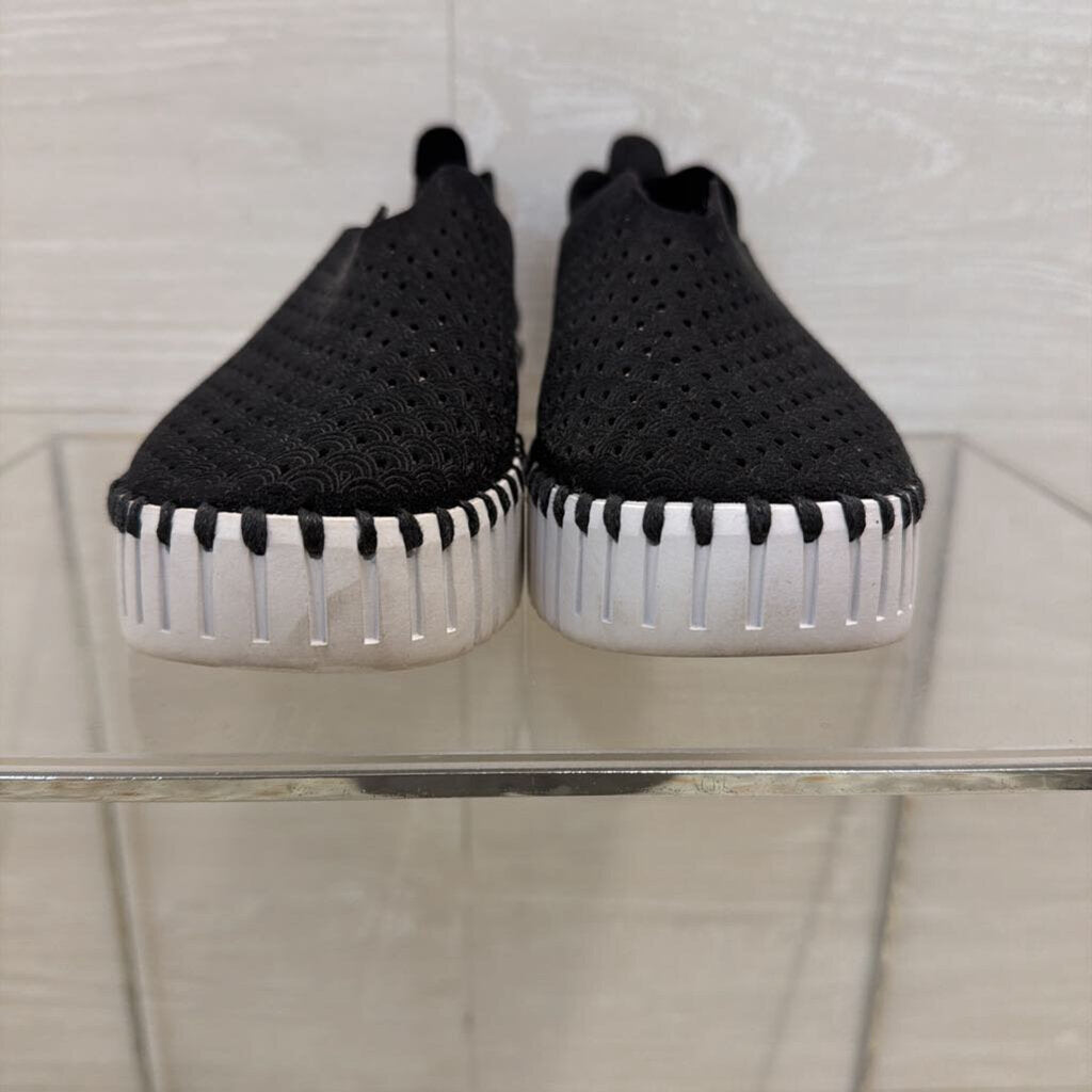 Ilse Jacobsen Black/ White Perforated Tulip Slip On Sneakers 36