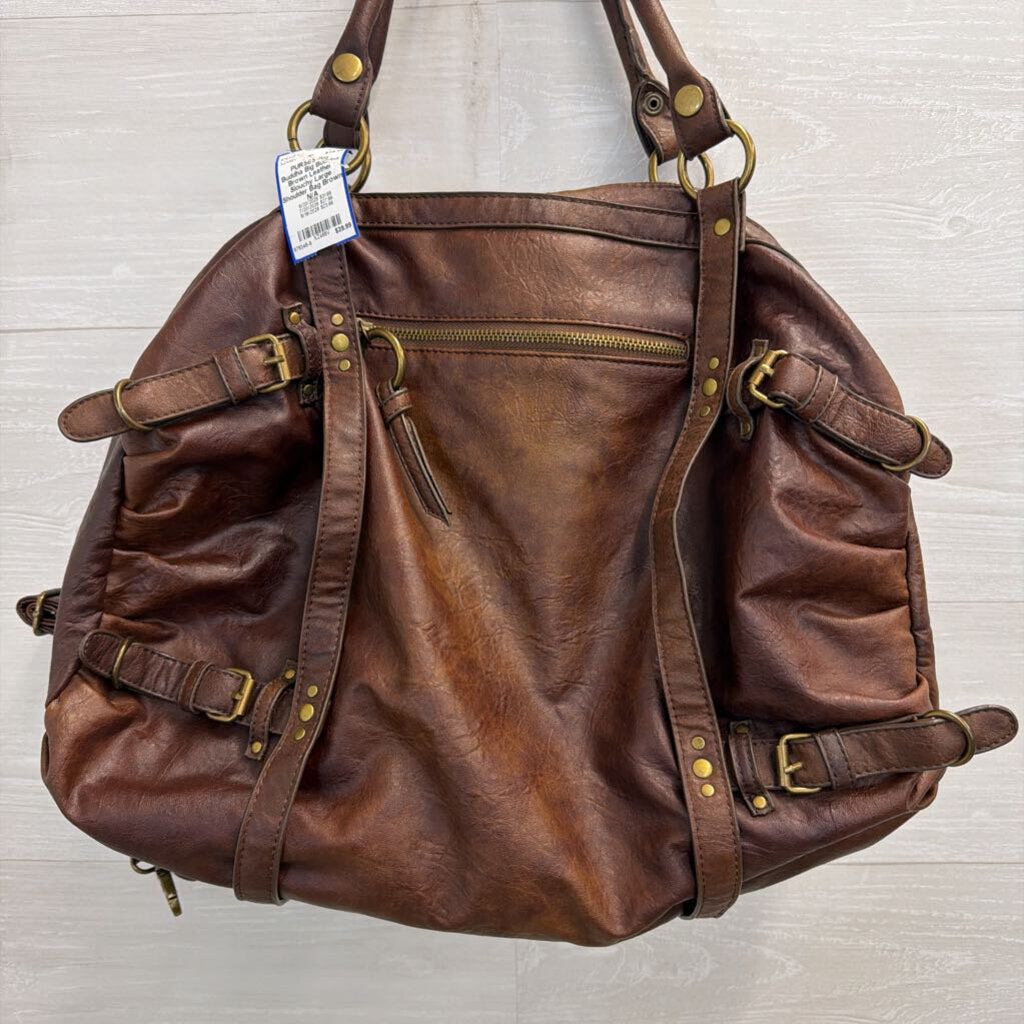Big Buddha Brown Leather Slouchy Large Shoulder Bag