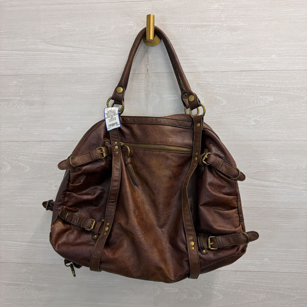 Big Buddha Brown Leather Slouchy Large Shoulder Bag