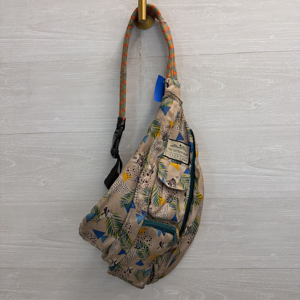 Kavu Beige/ Multi Print Original Rope Sling Bag