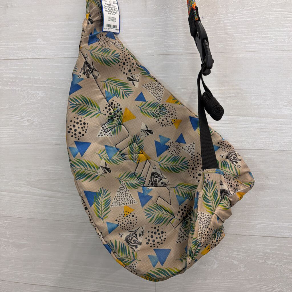Kavu Beige/ Multi Print Original Rope Sling Bag