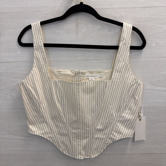 Good American White/ Grey Striped Corset Top Medium