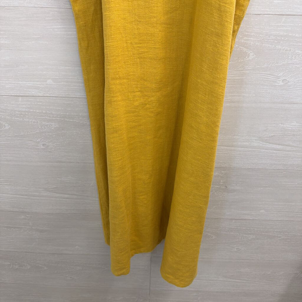 Roolee Yellow High Neck Midi Dress Large