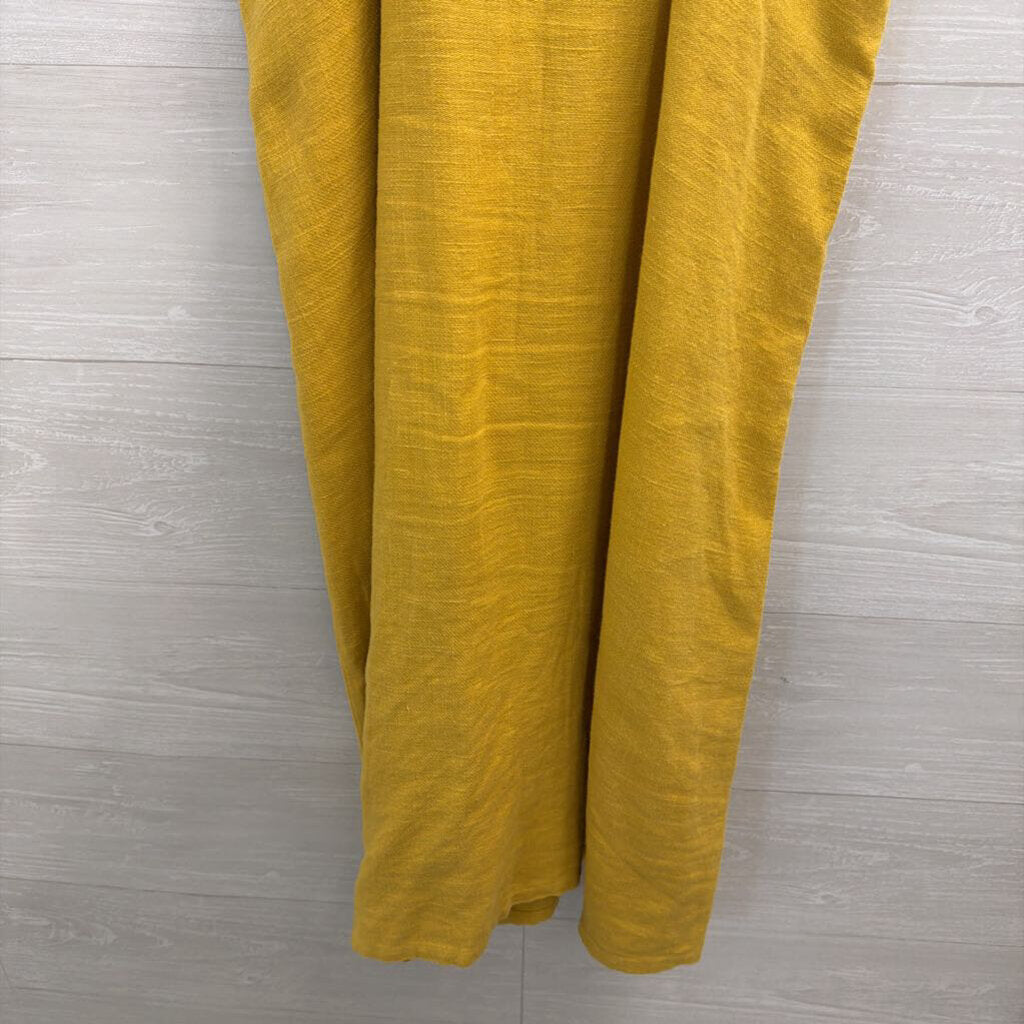 Roolee Yellow High Neck Midi Dress Large