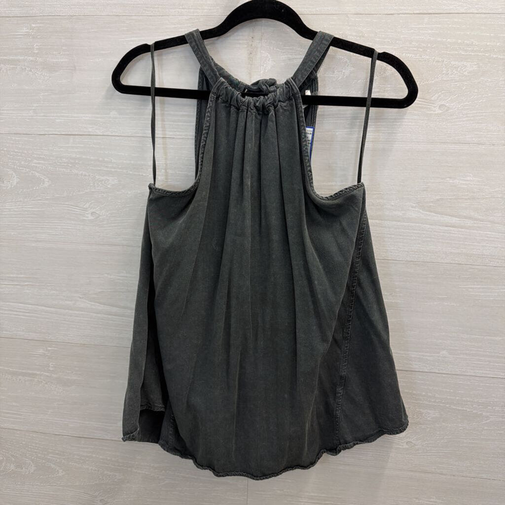 Mustard Seed Grey High Neck Tank Top Large