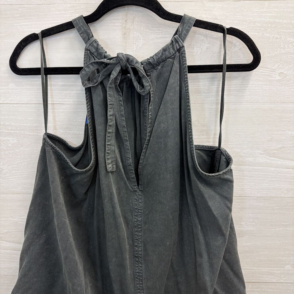 Mustard Seed Grey High Neck Tank Top Large