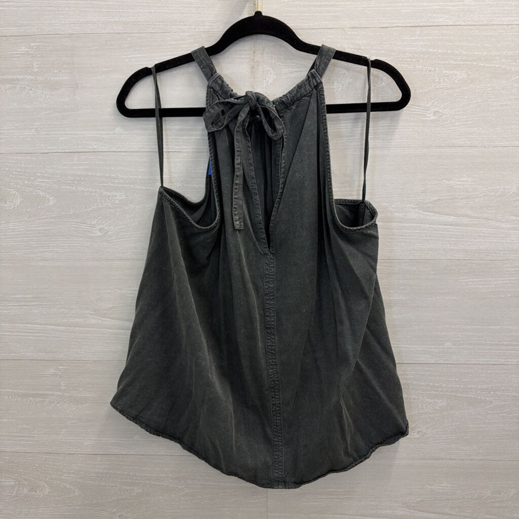 Mustard Seed Grey High Neck Tank Top Large