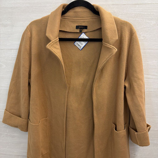 Quince Brown Knit Open Front Jacket Top Medium