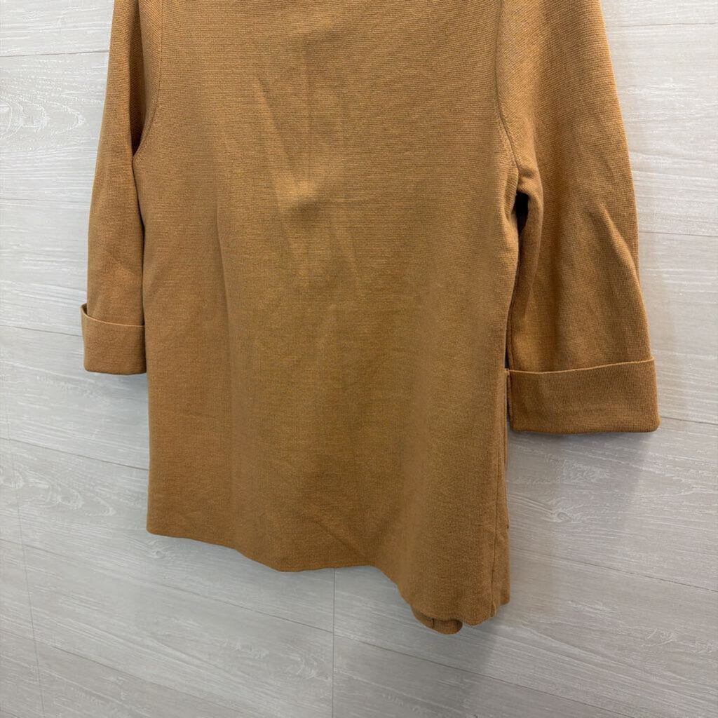 Quince Brown Knit Open Front Jacket Top Medium