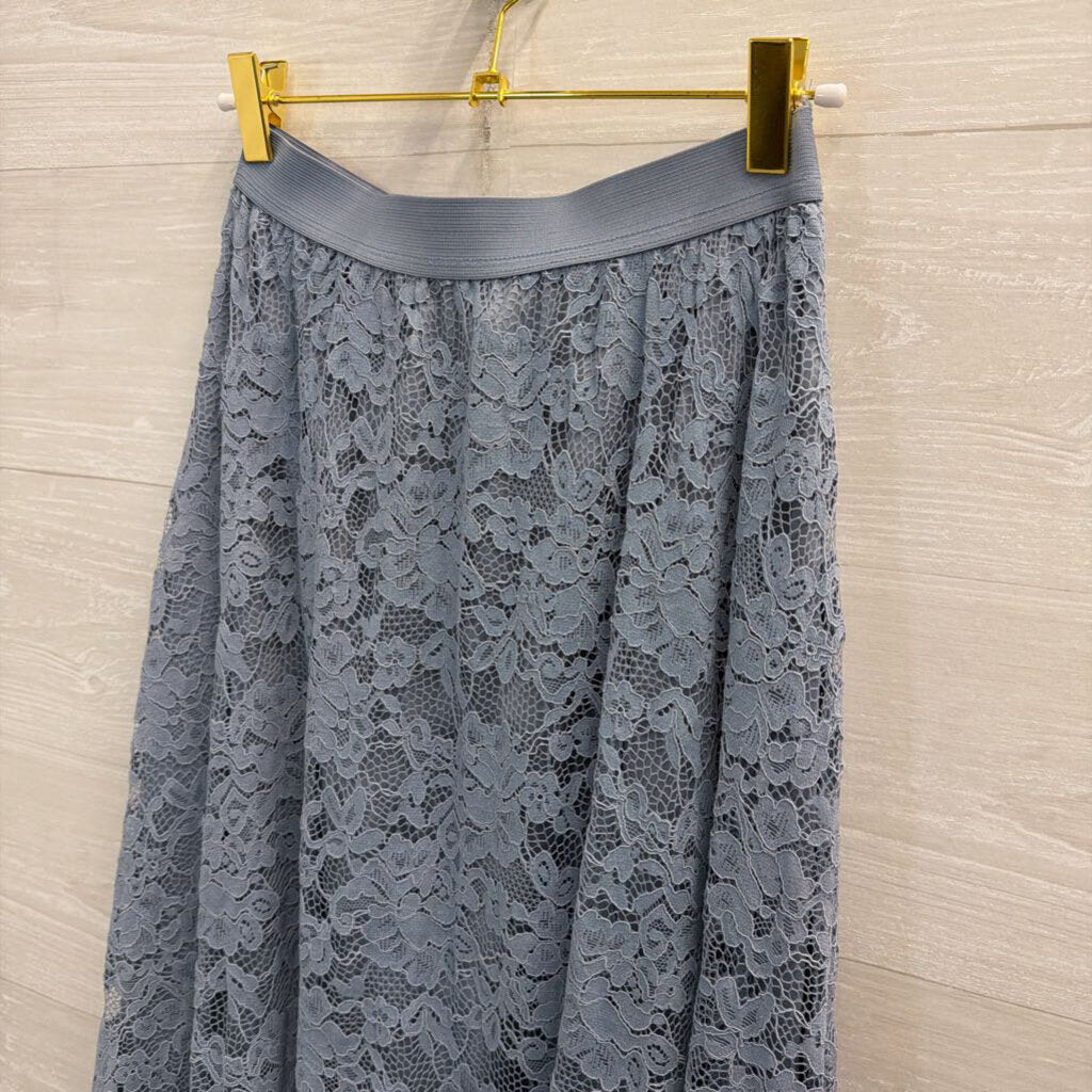 Laffaire Blue Lace Maxi Skirt Extra Small