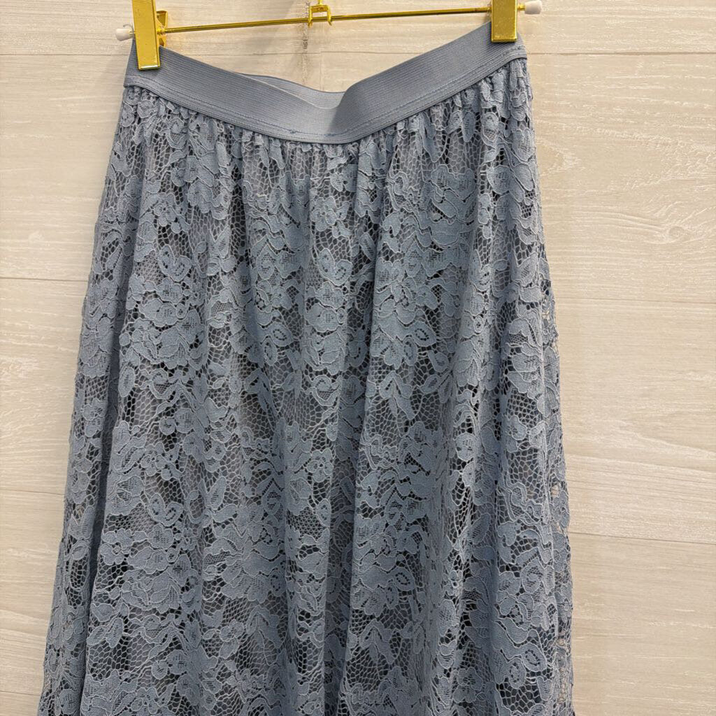 Laffaire Blue Lace Maxi Skirt Extra Small