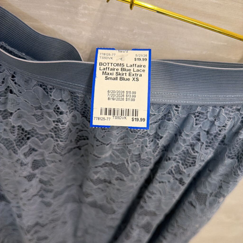 Laffaire Blue Lace Maxi Skirt Extra Small