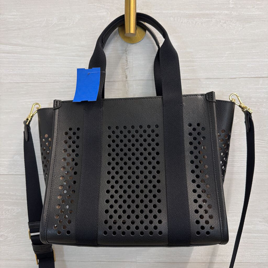 Kate Spade Black Kip Perforated Leather Tote Purse