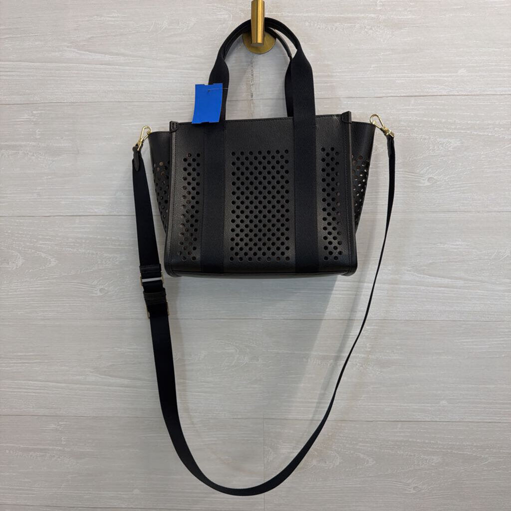 Kate Spade Black Kip Perforated Leather Tote Purse