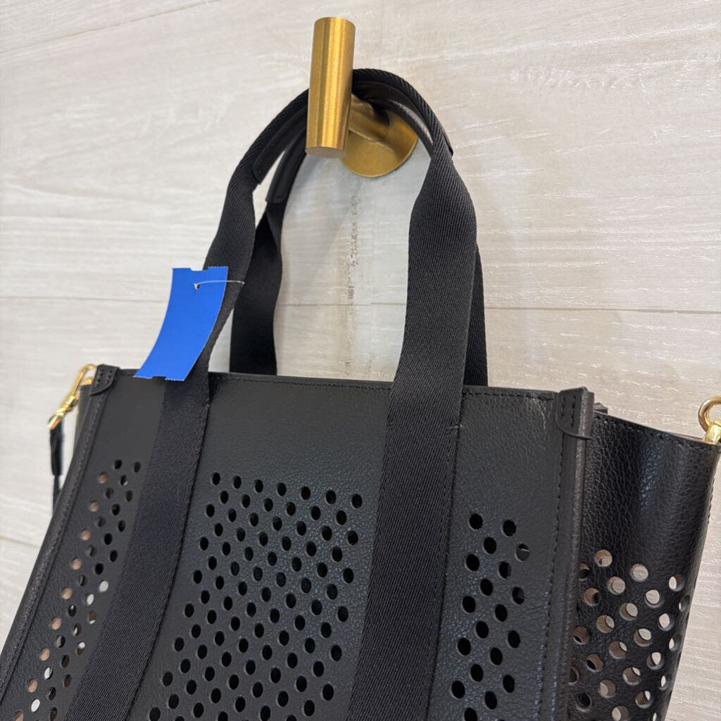 Kate Spade Black Kip Perforated Leather Tote Purse