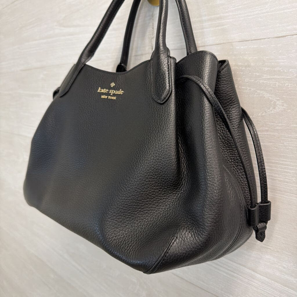 Kate Spade Black Pebbled Leather Dumpling Satchel Purse