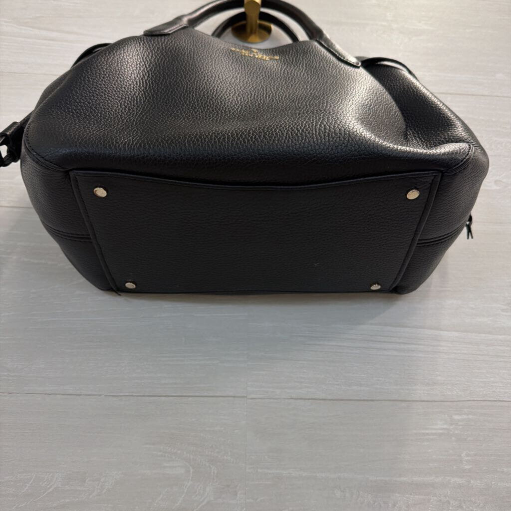 Kate Spade Black Pebbled Leather Dumpling Satchel Purse