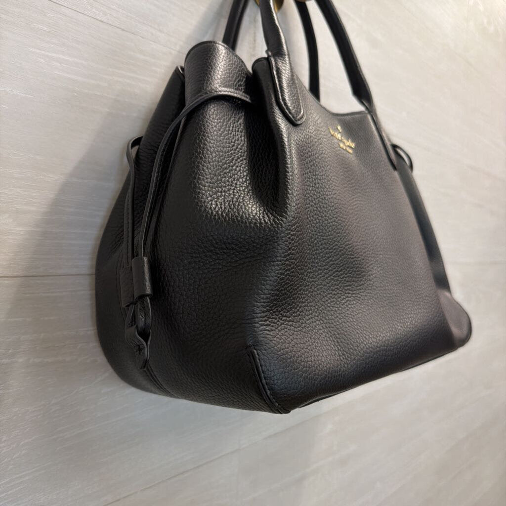 Kate Spade Black Pebbled Leather Dumpling Satchel Purse