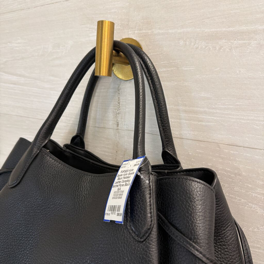 Kate Spade Black Pebbled Leather Dumpling Satchel Purse