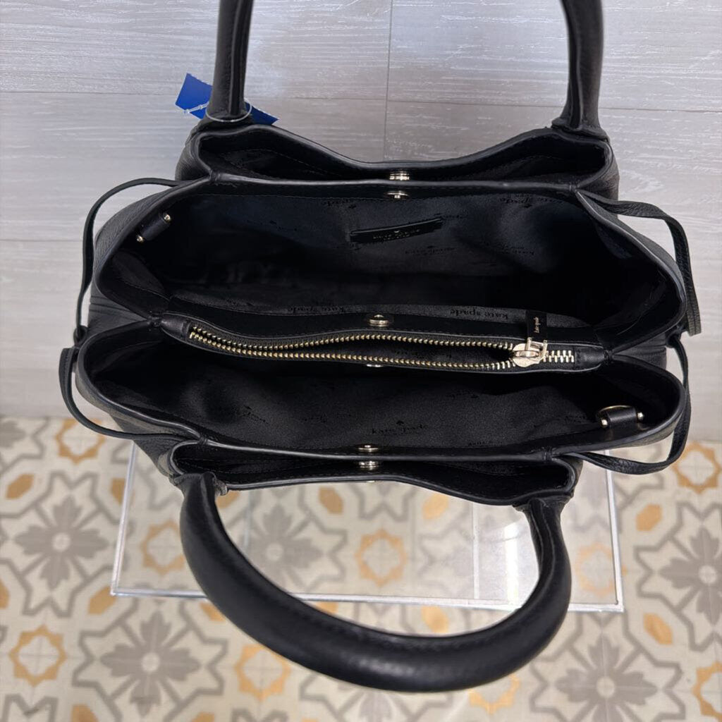 Kate Spade Black Pebbled Leather Dumpling Satchel Purse